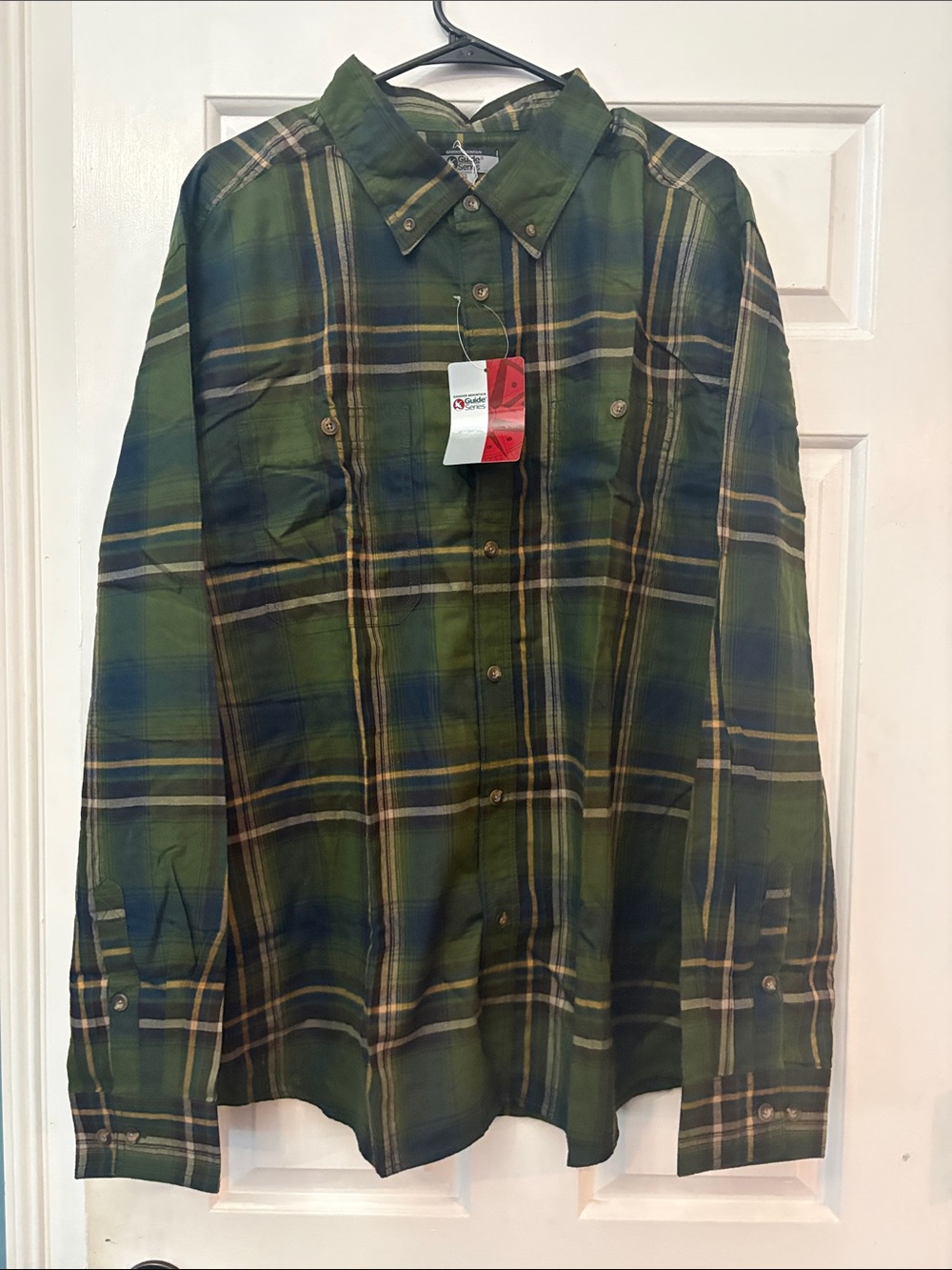 Gander Mtn Guide Series Men's Green Plaid Button-Down Shirt - NWT